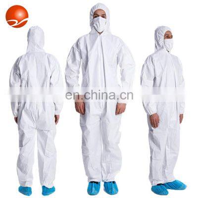 disposable microporous coveralls hooded coverall with flap in Xiantao manufacture