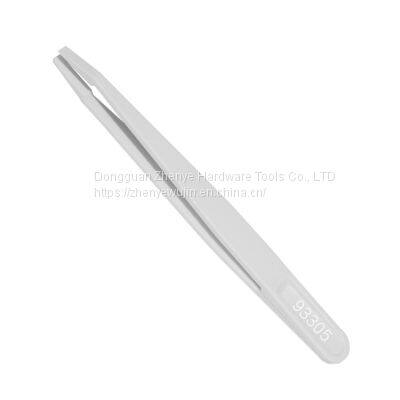 Antistatic Plastic Tweezers White Dust-free Purification Pointed Wide Flat Round Head Special Tools for Maintenance Electronics Factory photo-3
