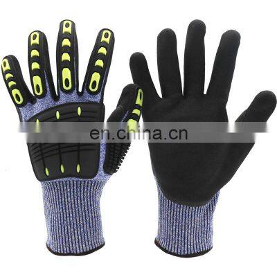 Nitrile Cut Resistant TPR Architecture Industrial Gloves Anti Impact Safety cut5 Mechanical Work Glove