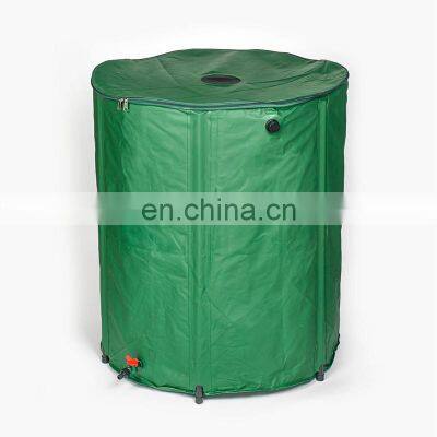 Green/blue stand pop up rain water barrel tank with lid 500 liter