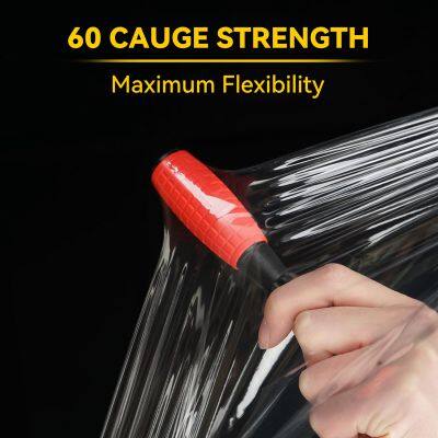 Black Color and Transparent High Barrier Flexible PE Stretch Film Wrap Soft Glossy Surface for Warehouse Packing photo-5