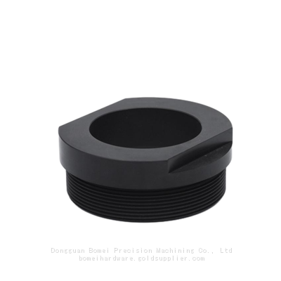 Black POM Rod Pin CNC Machining Turning Machined Plastic End Cap Plug photo-2