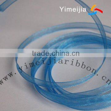 different width of the blue color organza ribbon