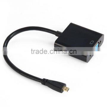 Micro HDMI Male to VGA Female Cable Adapter Build in Chipset Support Support High-definition 720p,1080p for PC Projector