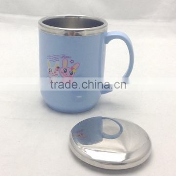 Stainless steel Double wall Cartoon mug with Lid 350ML