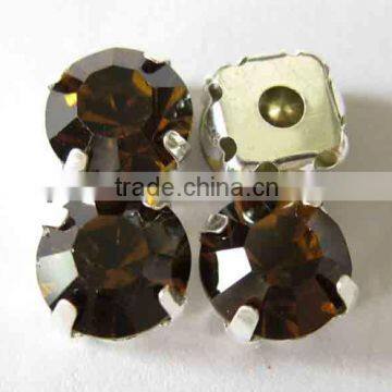 REAL RHINESTONES A STONE GRADE WITH PRESETTING APROX: 10MM TEA BROWN