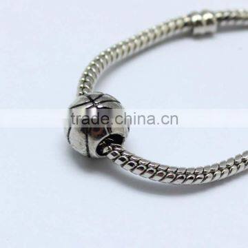 Wholesale Basketball Shape Zinc Alloy Slider Beads with Round Hole for Bracelets