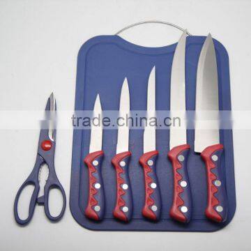 6pcs Stainless Steel Kitchen Knife Set with Cutting Board/Kitchen Tool/Kitchenware