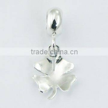 Polished Sterling Silver Lucky Clover Charm Bead