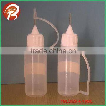 15ML LDPE E-liquid semi transparent dropper bottle with needle cap&silicone cover TBLDES-4-15ML