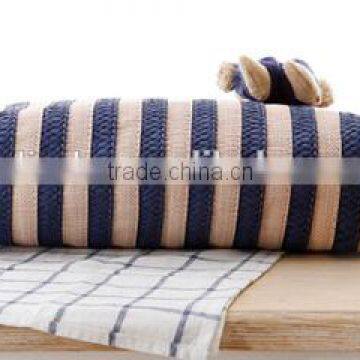 Ladies Fashion Blue Stripe Beach Straw Bag photo-6
