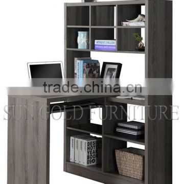 Hot Selling New Fashion design Simple bookcase with study table/ computer desk(SZ-OD467)