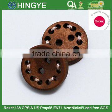 Sedex Audited Factory 2 Pillar Braided Cord Wooden 4 Holes Button