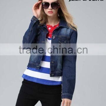 2016 New Arrival Clothing Factories Denim Jacket Leather Sleeve photo-4