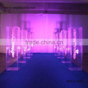 43 inch height square pillar design transparent acrylic pillar party and wedding decoration flower stand columns(MWS-019)