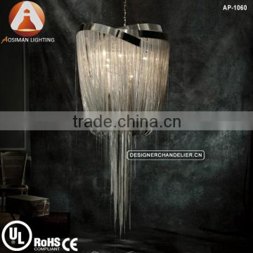 Modern Silver Chain Chandelier for Interior Decoration