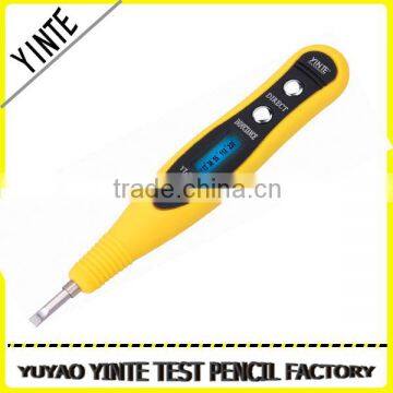 China Factory digital voltage screwdriver tester Electric pen Electroprobe with carbon steel