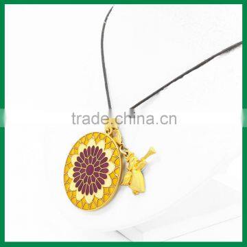 Church Windown Angel Pendant With Poly Paint Color Filled in Necklace photo-2