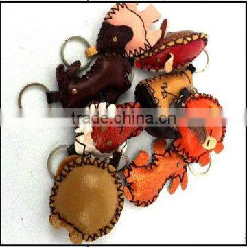 promotional gifts products handmade PU leather keychains leather key rings cute keyrings wholesale