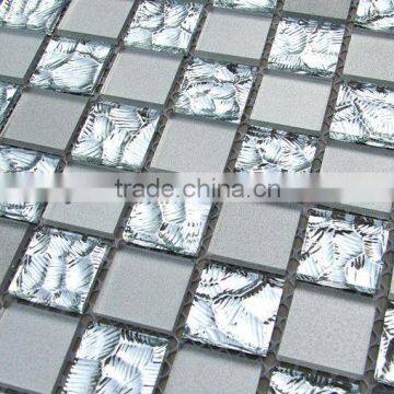 MU21 Silver crystal glass mosaic tiles for ktv night club home table decoration