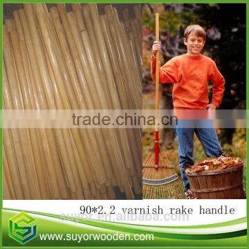 gardening tools rake handle varnish wooden stick