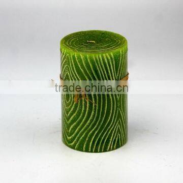 green art handmade pillar candle for decoration