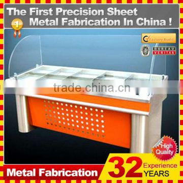 customized made supermarket stainless steel meat showcase