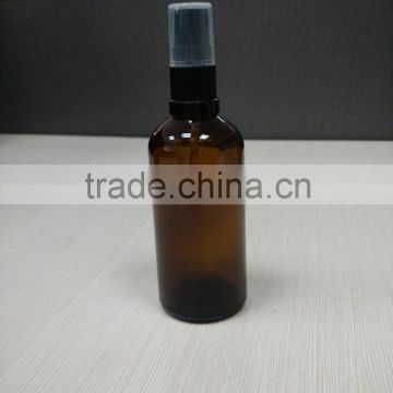 100ml Amber Glass Essential Oil Bottle with Plastic Pump