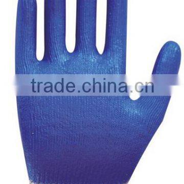 Blue nitrile coated HPPE cut resistant safety gloves