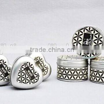 small metal wholesale candle tin box with lid/heart shape candle tin box/metal candle tin box