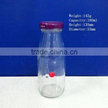 180ml 6oz glass bottles for milk juice with tin lid