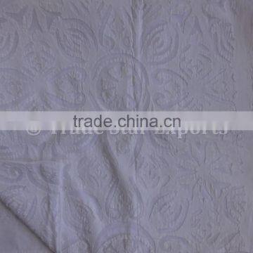 Duvet Cover Cutwork Embroidery Cotton Organdy Fabric Hand Applique Patterns Indian Bedding photo-4