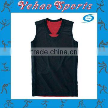 Mesh Two Sided Basketball Jersey Top Red Black/White Red