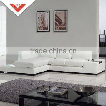 Sweden design R27B with movable headrest modern small corner leather sofa