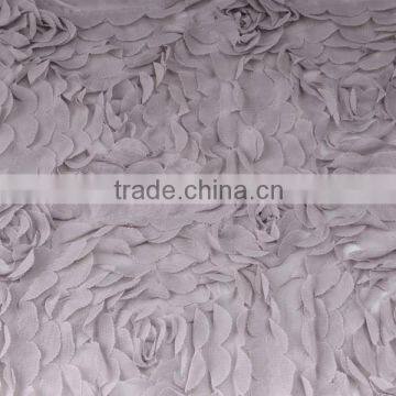 Manufacturer Supply Chiffon 3d Rose Fabric Pleated Embroidery Chiffon Fabric photo-4