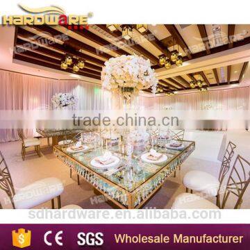Cheap Glass Wedding Banquet Table Suqare Dining Table Crystal Table photo-3