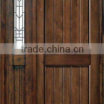 Unequal Double Entrance Wooden Doors Design DJ-S8324SO