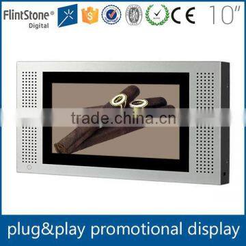 FlintStone 10 inch commercial advertisement for promotion, metal bracket advertising monitor, LCD video monitor