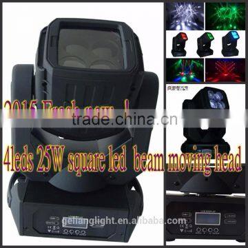2015 Fresh new 4leds 25W square led beam moving head