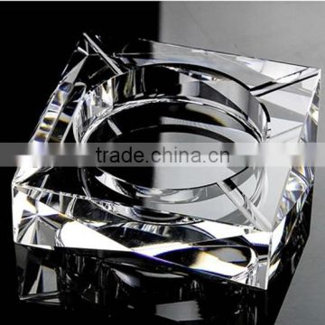 clear white square crystal ashtray for sale