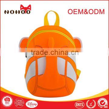 Promotion Neoprene Backpacks Baby Girls Boys Lovely Waterproof Kids Cartoon Fish Top Quality Brand School Bag