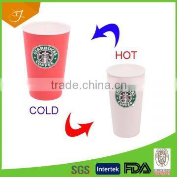 600ml starbucks plastic mug,color change mug,plastic magic mug