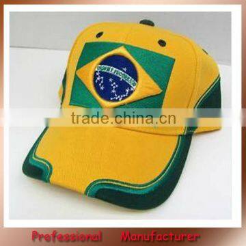 Custom made hats,printing Brazil caps,durable Football Team Hat