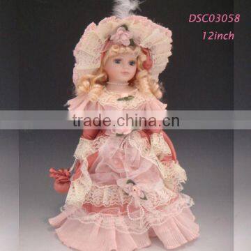 Hot wholesale lowest price 12inches victorian porcelain doll high quality