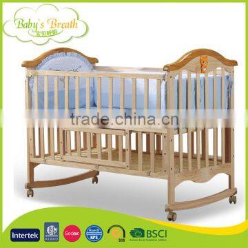 WBC-39A Factory Direct Sales Unfinished Wooden Baby Cots Green Bed, Baby Cots Swings photo-3