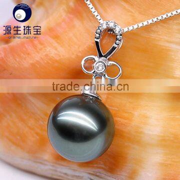 low price real 10--11mm tahitian black pearls value pendant