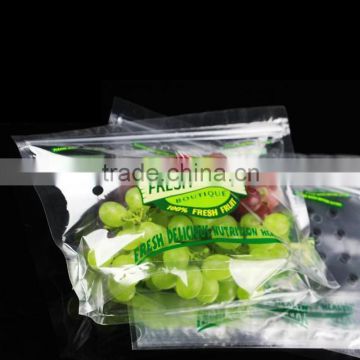 printed supermarket promotion ultra clear ziplock opp/cpp plastic vegetables/fruits plain packaging bag