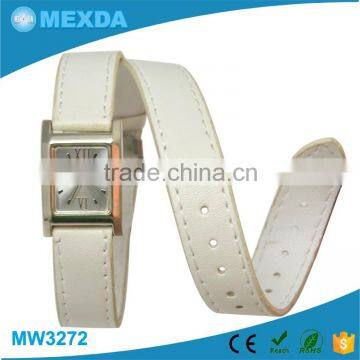 Grils fancy promotion pu long band lliving water proof one hand watch