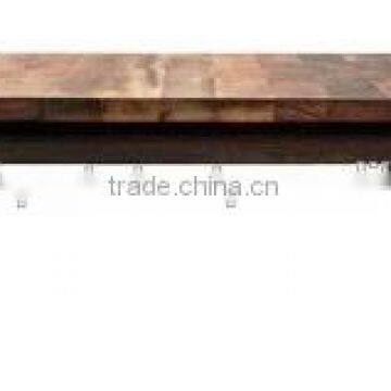 FRENCH VINTAGE INDUSTRIAL RECYCLE WOOD COFFEE TABL;E WITH WHEELS CART