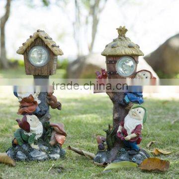 custom home decoration garden sweetey resin gnome solar light